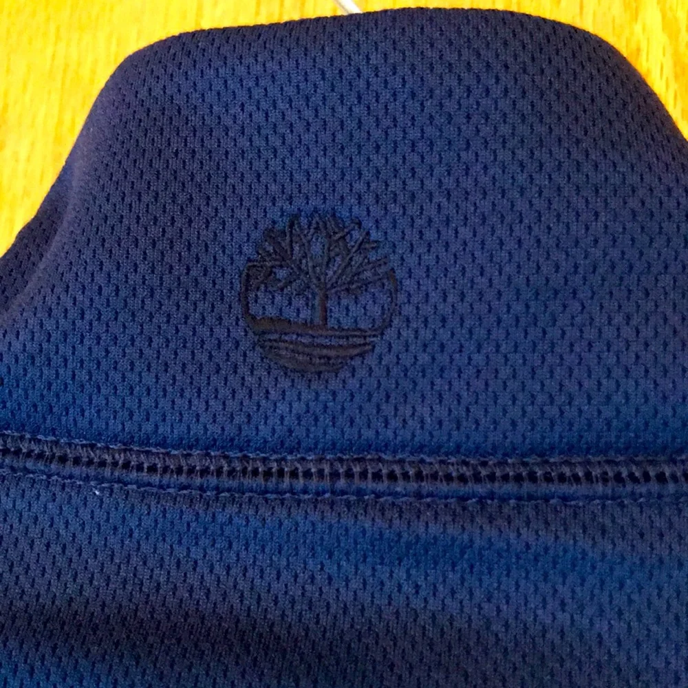 Timberland 1/4 zip XL woven mesh navy blue sport performance pullover shirt EUC